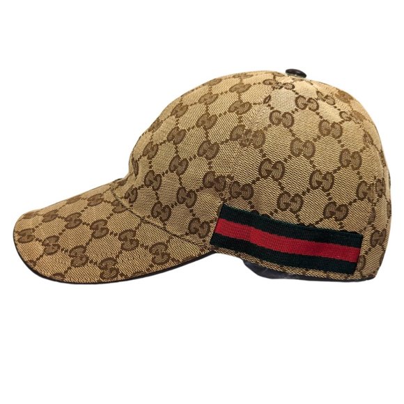 Gucci Other - Gucci Original GG Logo Canvas Brown Baseball Hat - Sz Med - 200035 204391